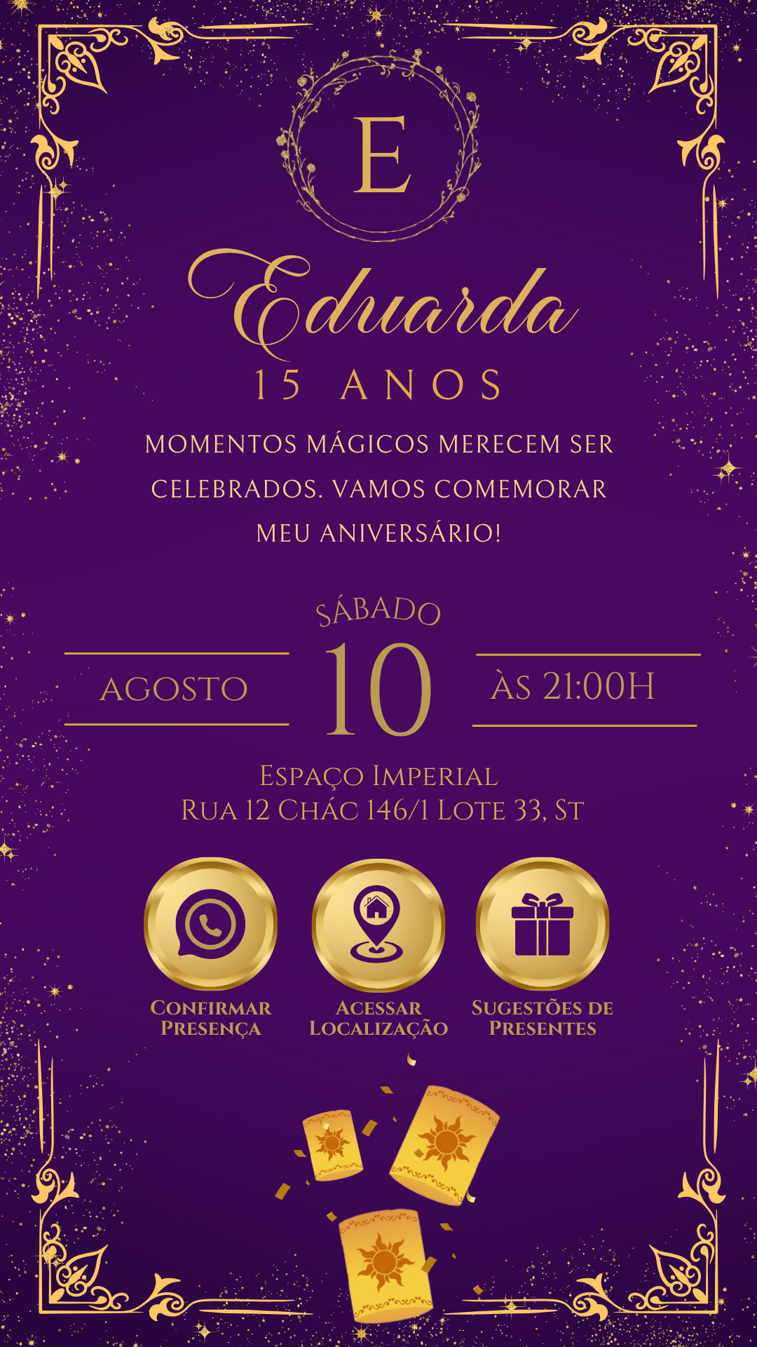 Convite Interativo - Rapunzel 15 Anos — imagem principal